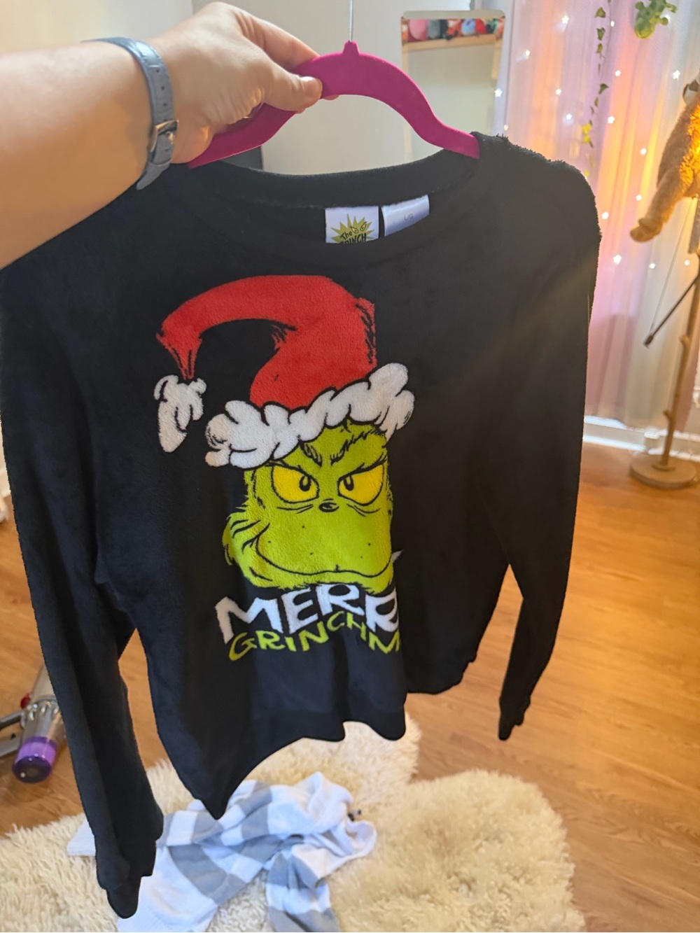 The Grinch Kids' Black Long-Sleeve Holiday Sweater